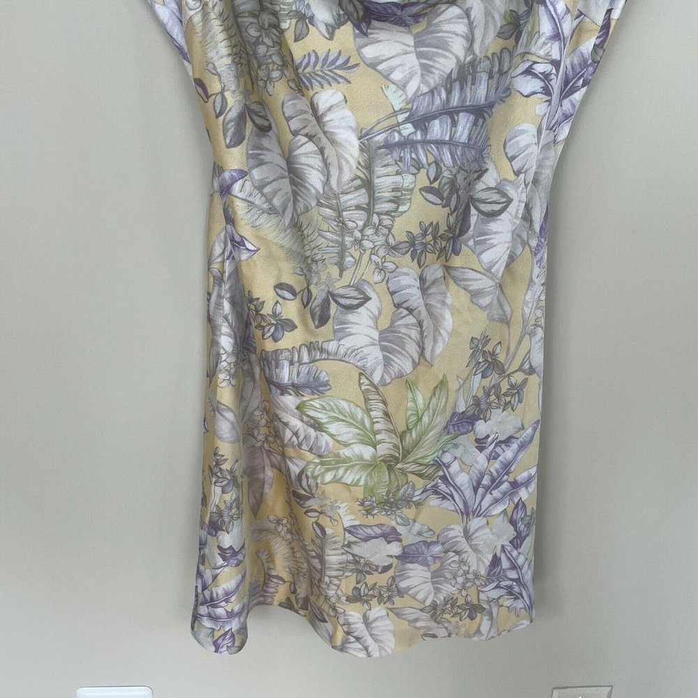 Lulus Sultry Summers Yellow Tropical Satin Dress - Picture 7 of 7